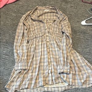 Blu Pepper Beige and Black Plaid Dress